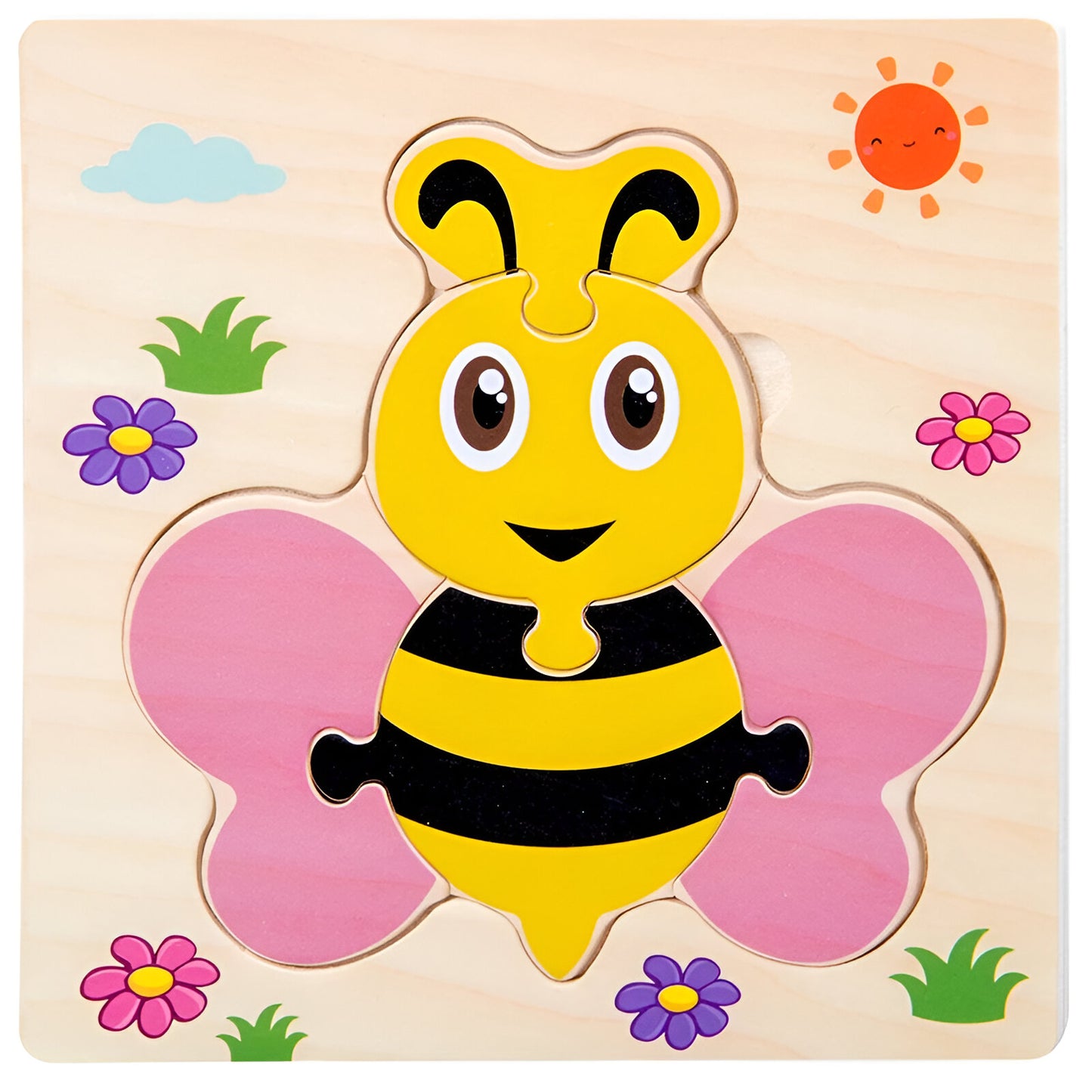 🧩 Puzzle en Bois Coloré - Éveil & Apprentissage pour Tout-Petits (1-3 Ans) 🧩