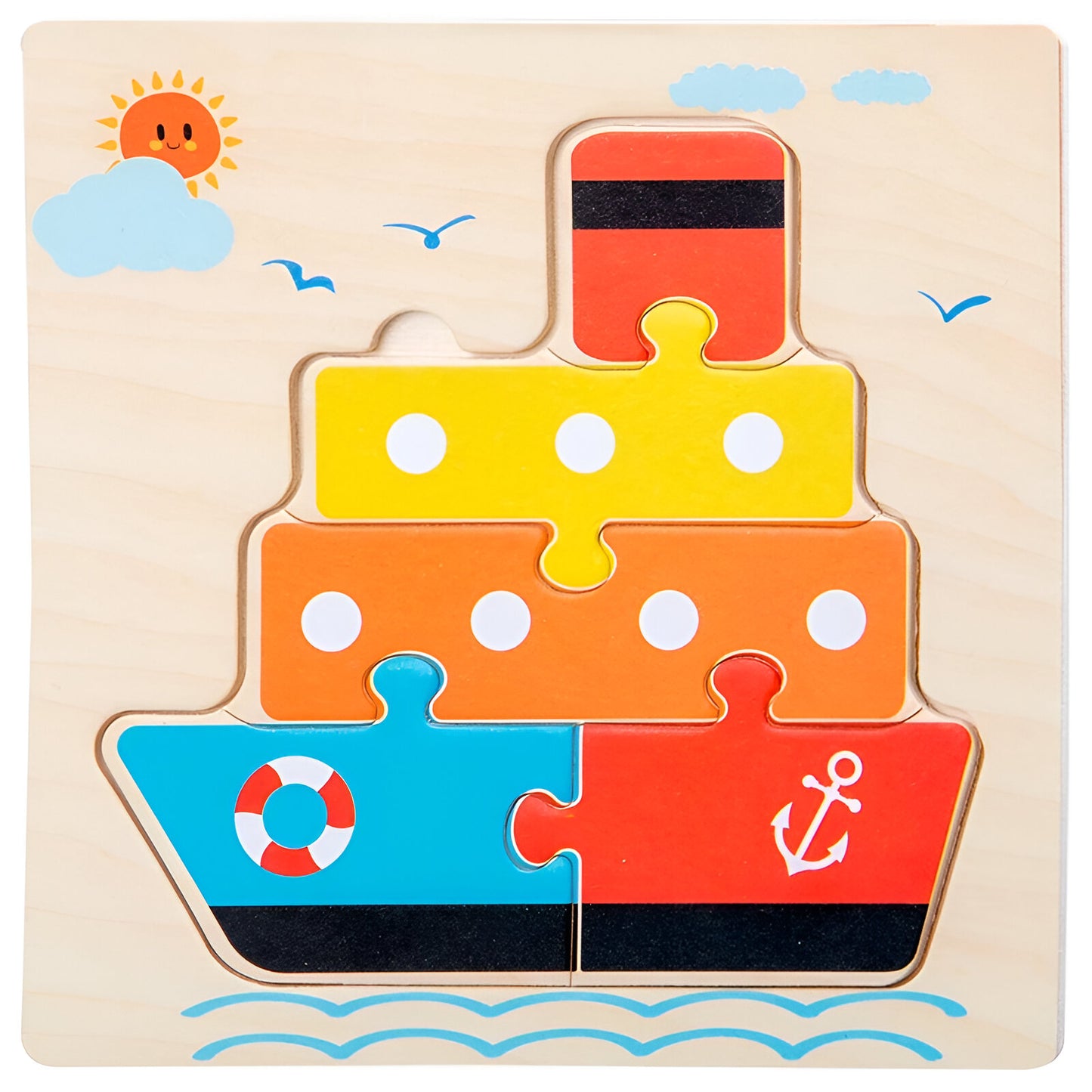 🧩 Puzzle en Bois Coloré - Éveil & Apprentissage pour Tout-Petits (1-3 Ans) 🧩