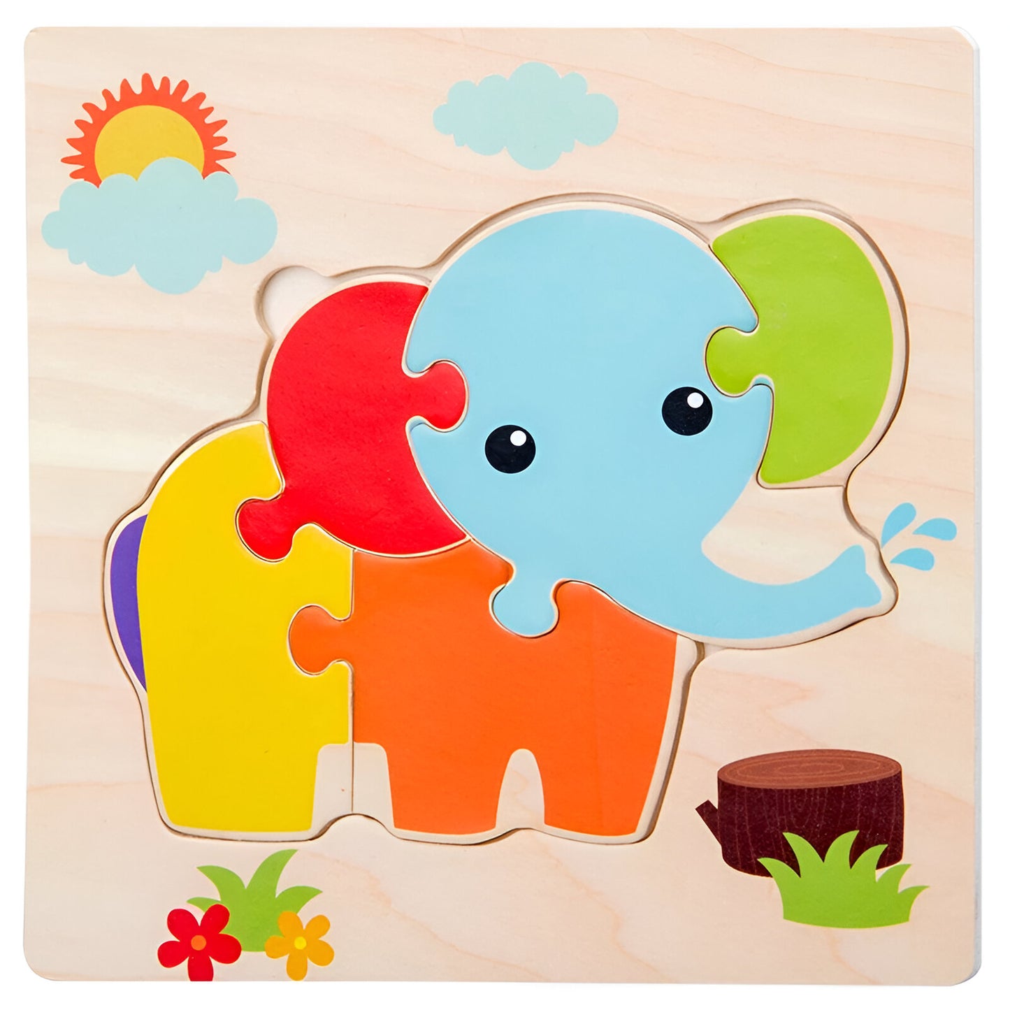 🧩 Puzzle en Bois Coloré - Éveil & Apprentissage pour Tout-Petits (1-3 Ans) 🧩