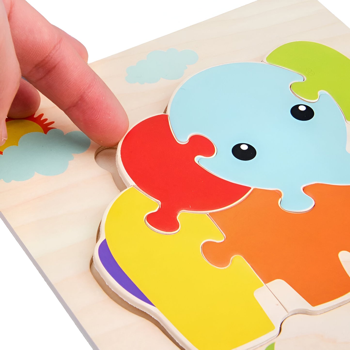 🧩 Puzzle en Bois Coloré - Éveil & Apprentissage pour Tout-Petits (1-3 Ans) 🧩