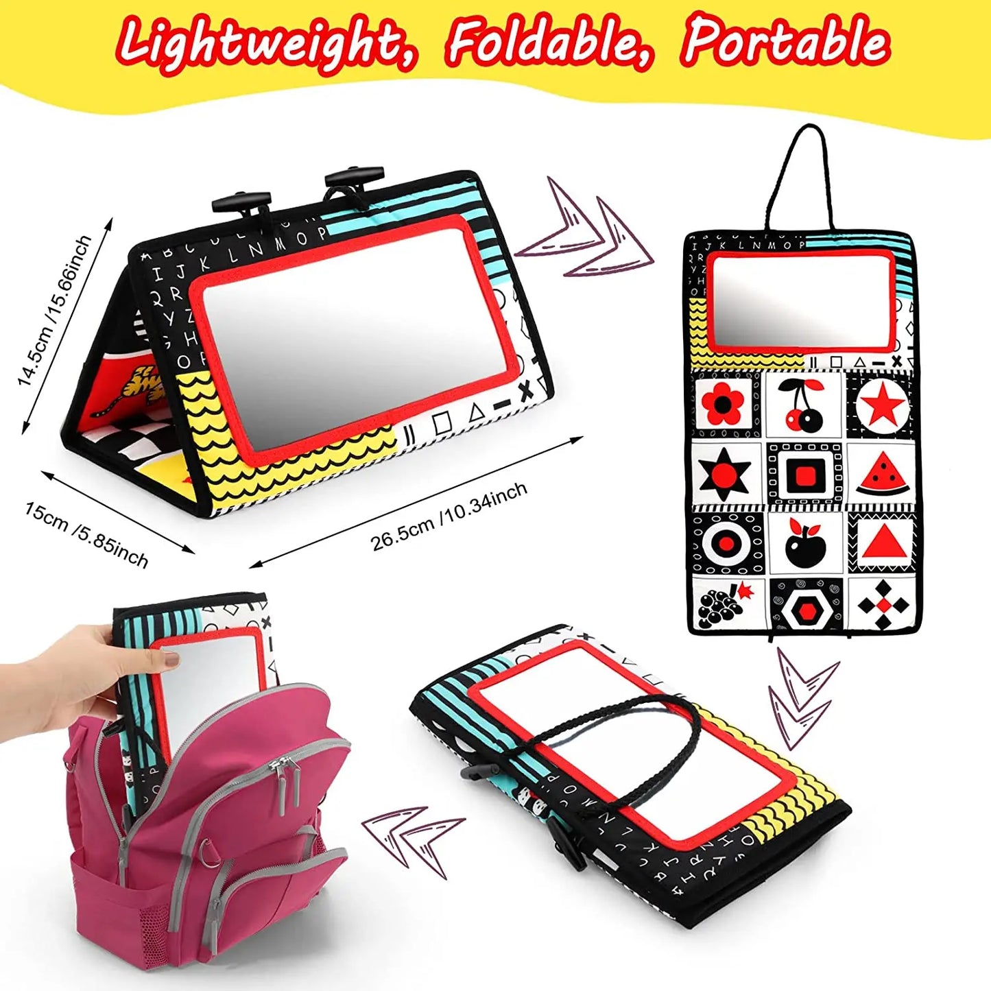 🧠 Tapis Miroir Bébé - Éveil Sensoriel & Développement Visuel