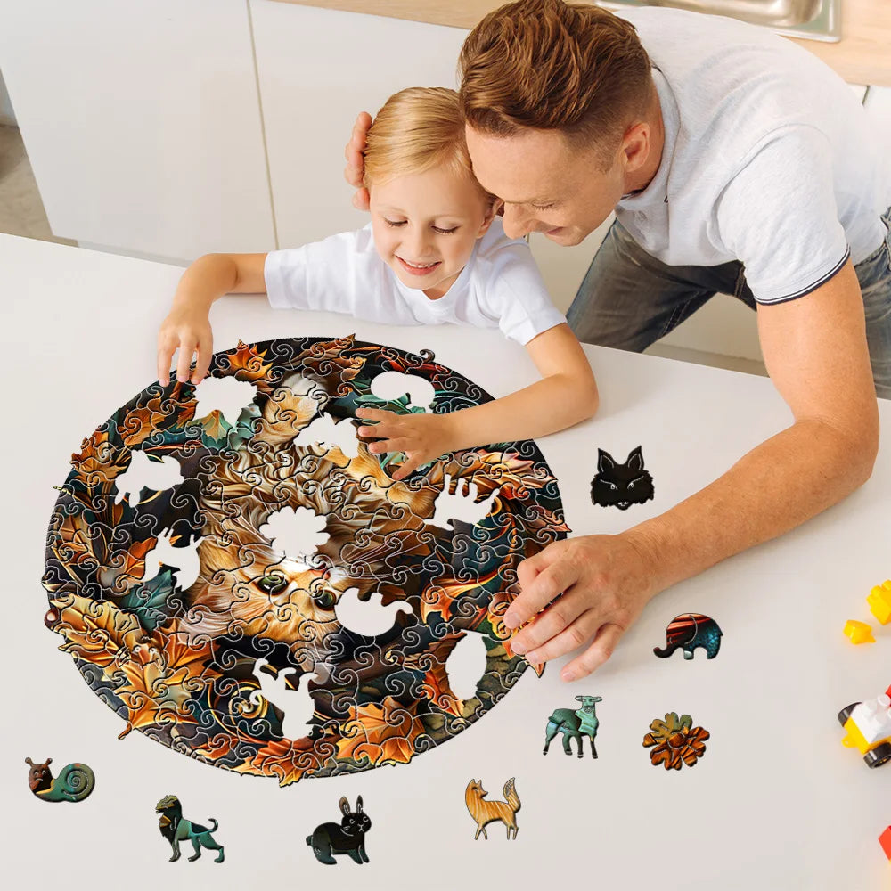 Puzzle en Bois Chat Élégant 🐱 – Un Félin Sophistiqué au Style Chic et Majestueux