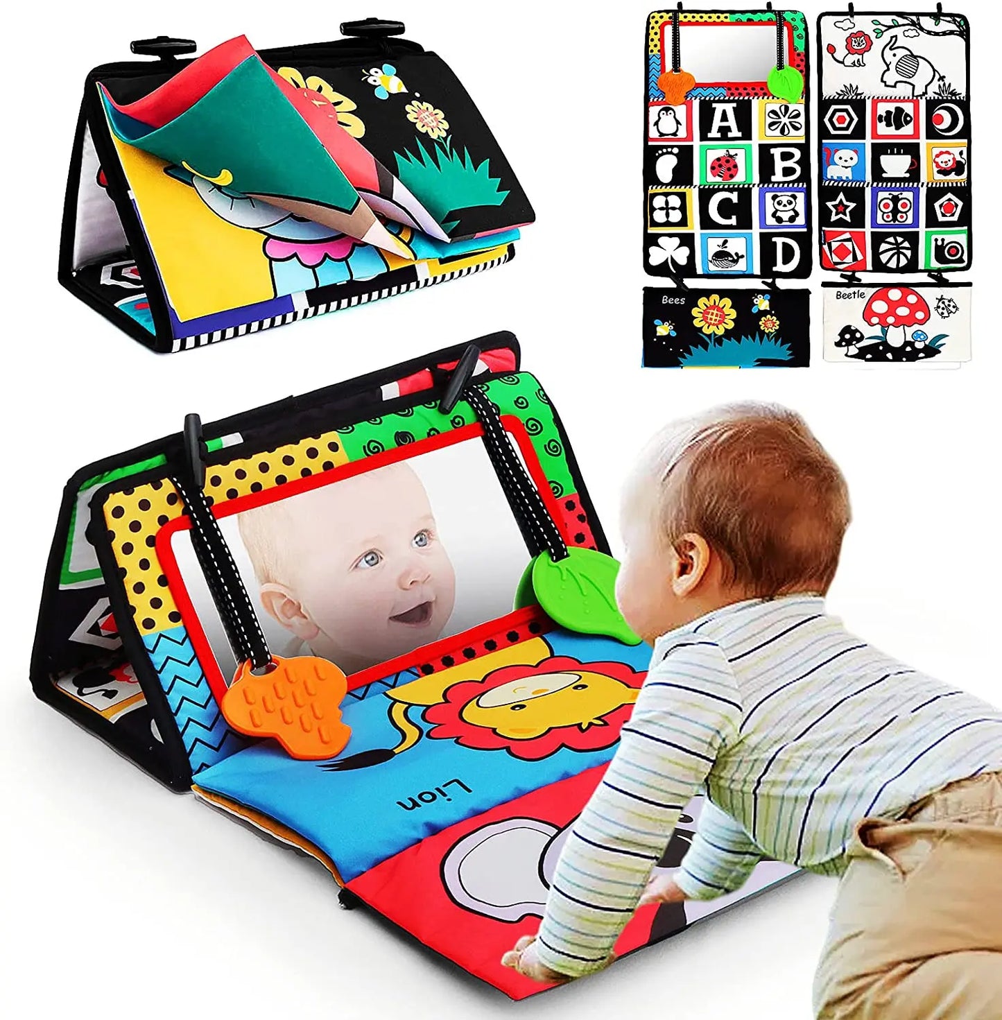 🧠 Tapis Miroir Bébé - Éveil Sensoriel & Développement Visuel