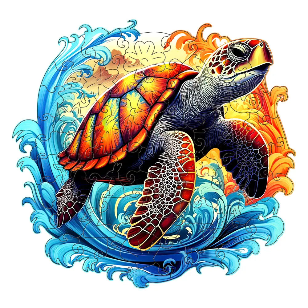 Puzzle en Bois Tortue 🐢 - Cadeau Unique & Relaxant pour toutes les occasions