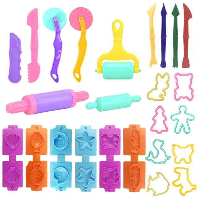 Kit d’Outils Pâte à Modeler pour Enfants – Moules, Fruits, Rouleaux & Accessoires Créatifs