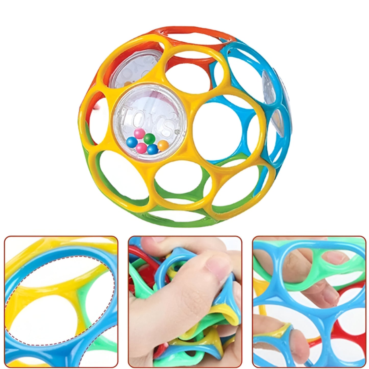 Balle Sensorielle Douce pour Bébé – Hochet d’Éveil avec Clochette
