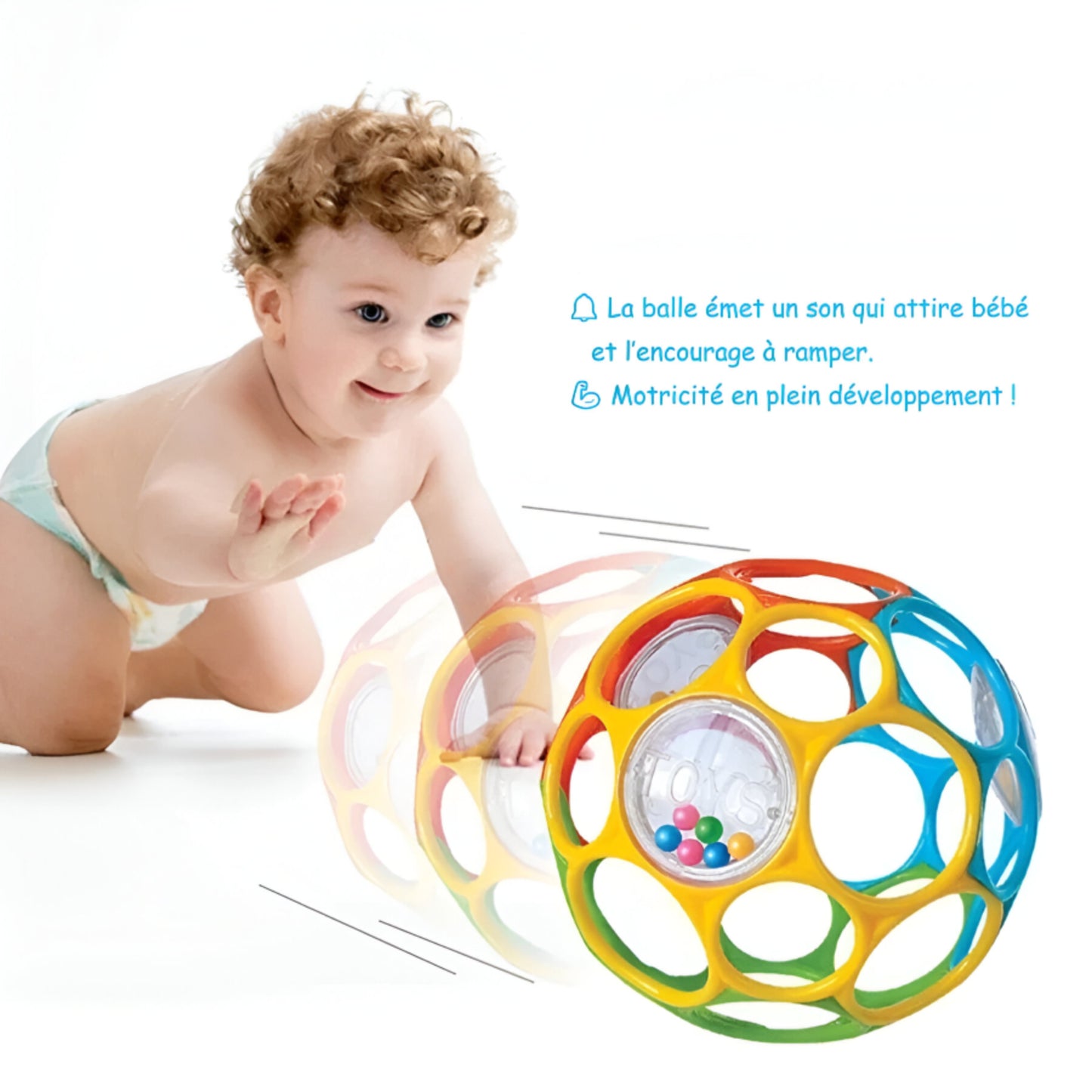 Balle Sensorielle Douce pour Bébé – Hochet d’Éveil avec Clochette