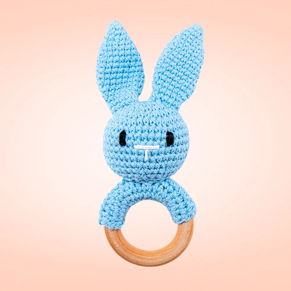 Hochet Bébé en Bois & Coton – Doux & Naturel