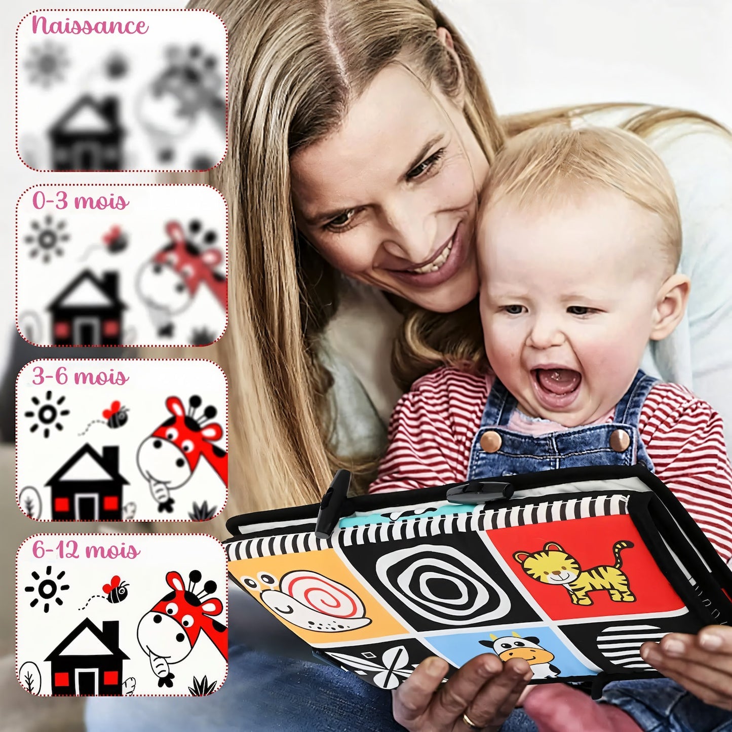 🧠 Tapis Miroir Bébé - Éveil Sensoriel & Développement Visuel