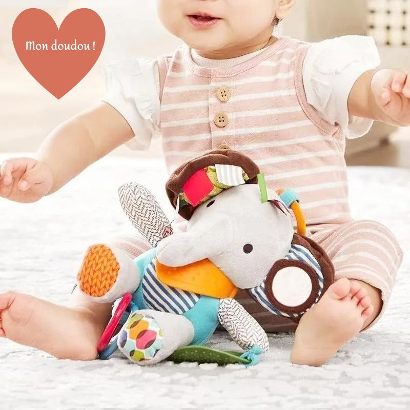 Doudou d’éveil Montessori – Compagnons Sensoriel & Ludique pour Bébé