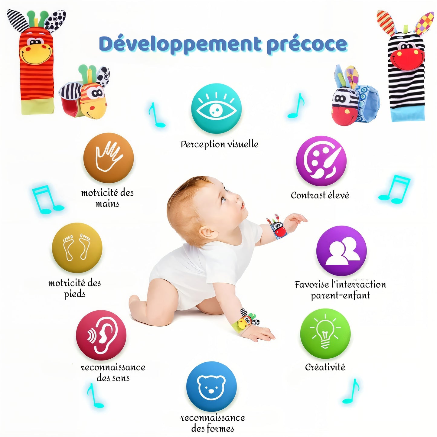 Hochets de Poignet et de Cheville pour Bébé