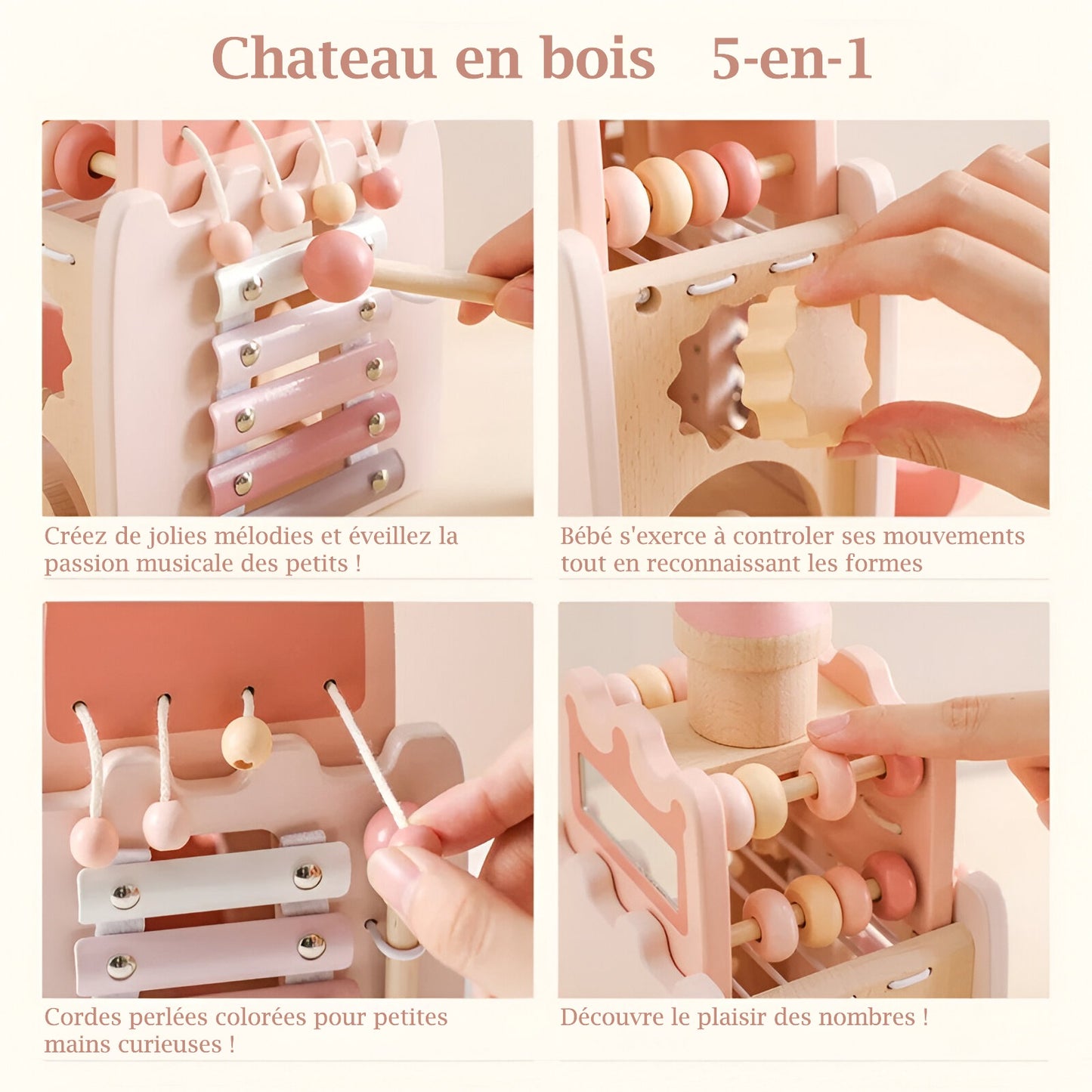 Château Montessori 5-en-1 en Bois