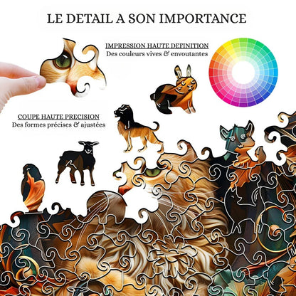 Puzzle en Bois Chat Élégant 🐱 – Un Félin Sophistiqué au Style Chic et Majestueux