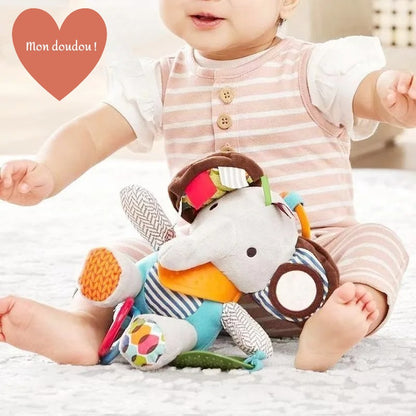 Doudou d’éveil Montessori – Compagnons Sensoriel & Ludique pour Bébé