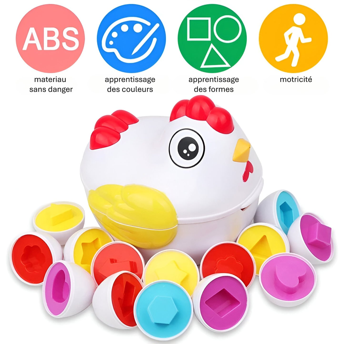 🐣 Œufs Magiques Montessori – Apprentissage des Couleurs et Formes ! 🎨✨