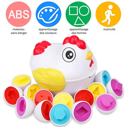 🐣 Œufs Magiques Montessori – Apprentissage des Couleurs et Formes ! 🎨✨